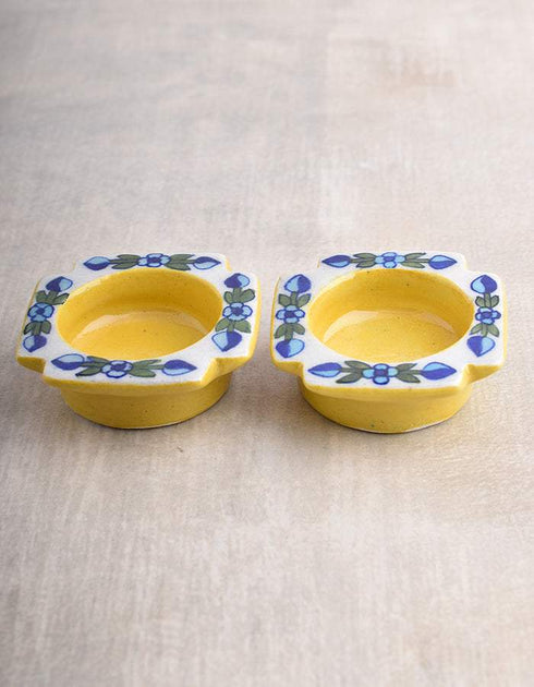 Blue Pottery T-Holder Set Of 2 Pcs.